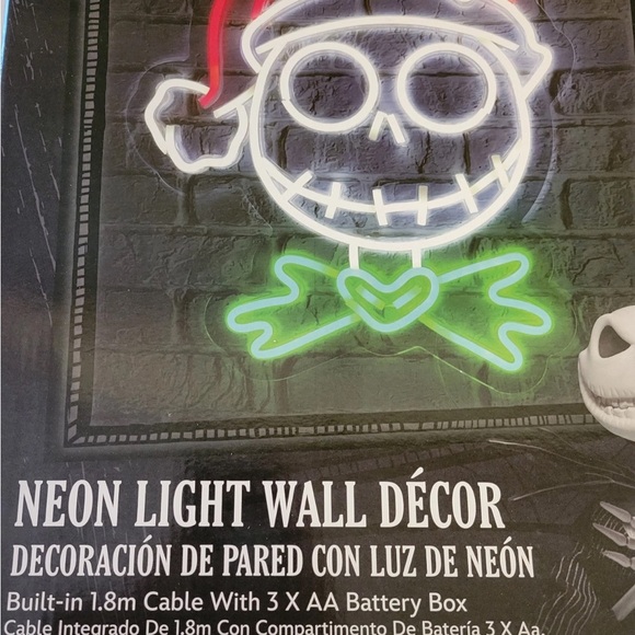 The Nightmare Before Christmas 14" Santa Jack Skellington "Neon" Sign LED Lights - Picture 7 of 9